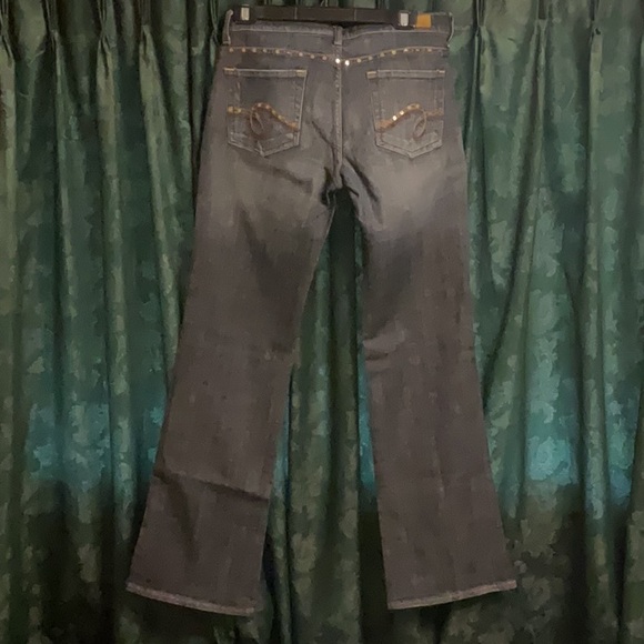 See Thru Soul High Rise Black Jeans with Sequin and Beads Trim 30 - Picture 6 of 11